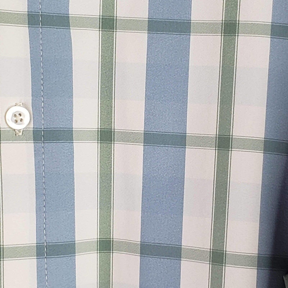 Mizzen+Main Men’s XXL Trim Fit Long Sleeve Button Down Shirt Plaid Blue - Picture 4 of 10